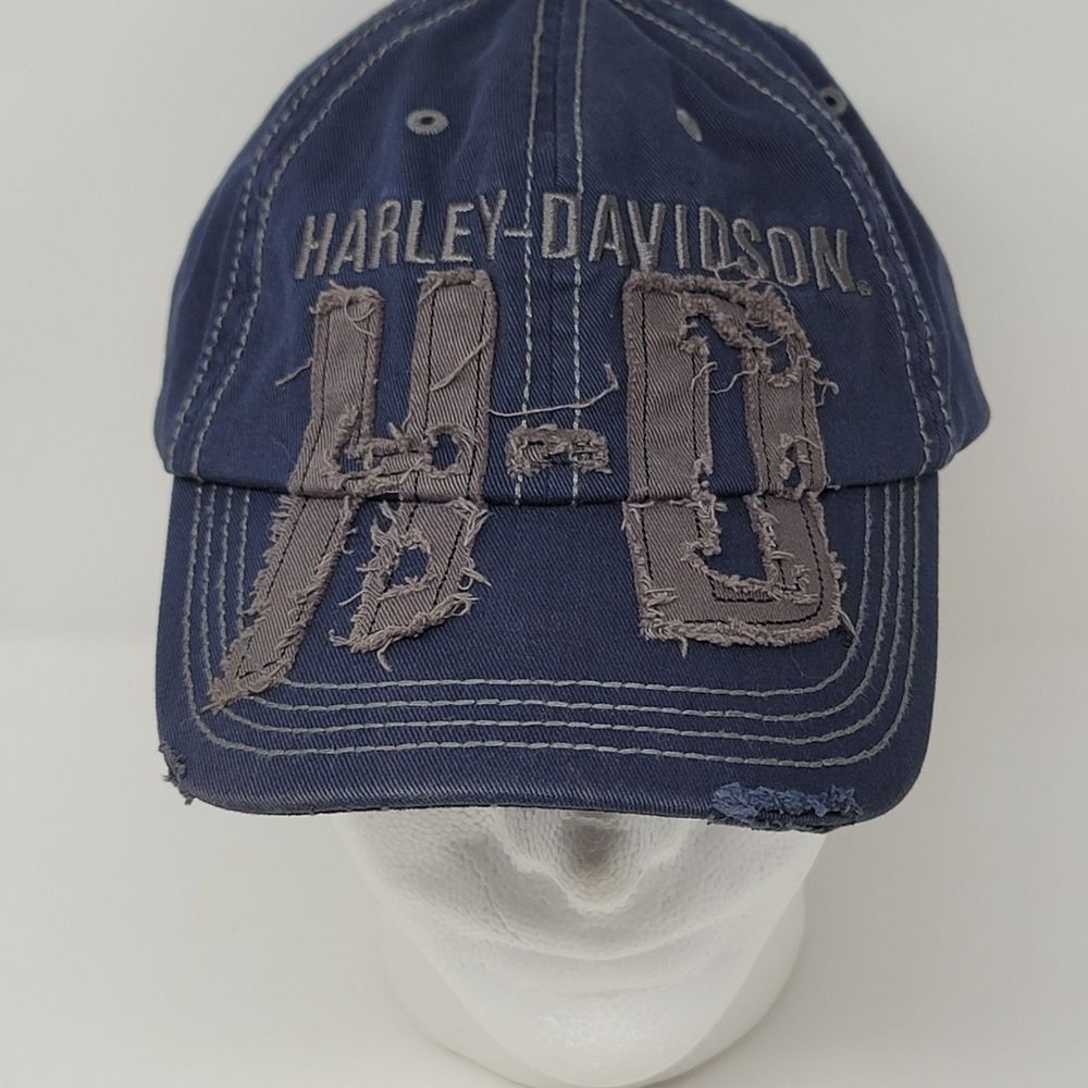 Harley Davidson Hat Cap Distressed HD Patch Spell Out Adjustable Strapback Women - Picture 6 of 10